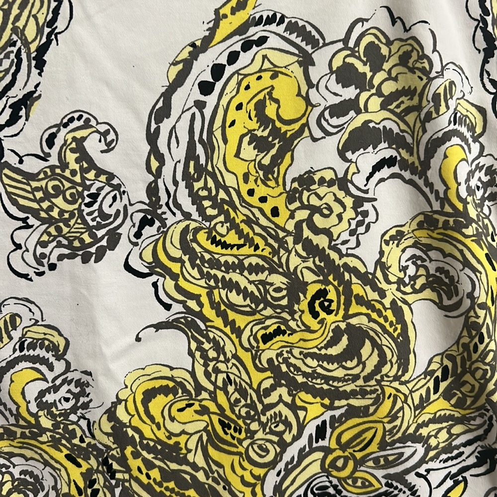 Ann Taylor White & Yellow Print Madison Skirt, Size 8P - Picture 2 of 7